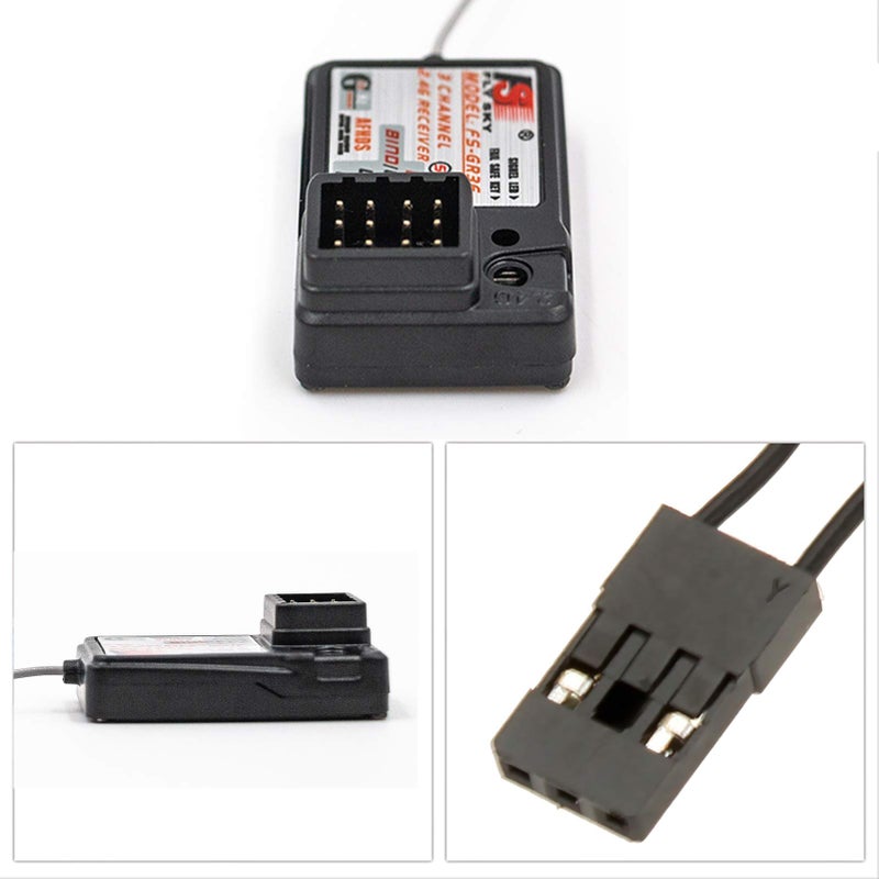 GoolRC 2PCS Flysky FS-GR3E Receiver, AFHDS 2.4GHz 3 Channel Receiver Compatible with Flysky FS-GT2 FS-GT2B FS-GT3B FS-GT3C FZ-IT4S RC Transmitter for RC Car Boat - Image 5